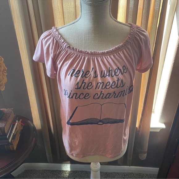 🛍️3/$25 SALE🛍️ Disney Pink Off-Shoulder Beauty & the Beast - Picture 7 of 12